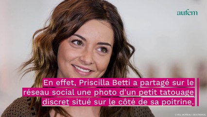 PHOTO. Priscilla Betti sensuelle, elle dévoile un petit tatouage sur sa poitrine