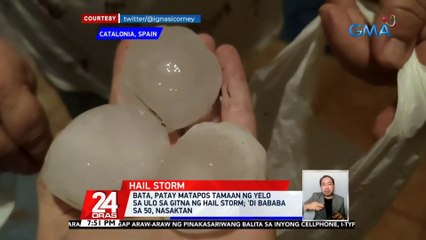 Bata, patay matapos tamaan ng yelo sa ulo sa gitna ng hail storm; 'di bababa sa 50, nasaktan | 24 Oras