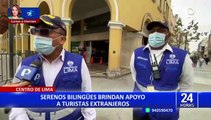 Serenos bilingües orientan a turistas extranjeros en el Centro de Lima
