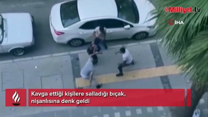 Kavga ettiği kişilere salladığı bıçak, nişanlısına denk geldi