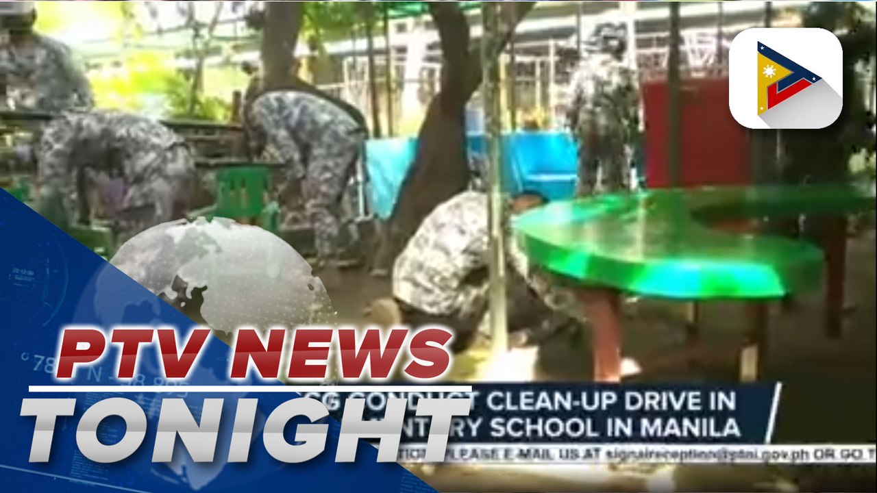 PCG, USCG conduct clean-up drive in JP Rizal Elementary School in Manila