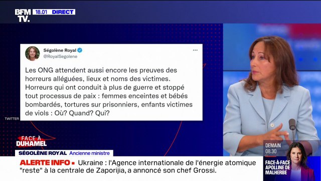 Il y a une propagande de guerre par la peur : Ségolène Royal met en doute certains possibles crimes de guerre en Ukraine