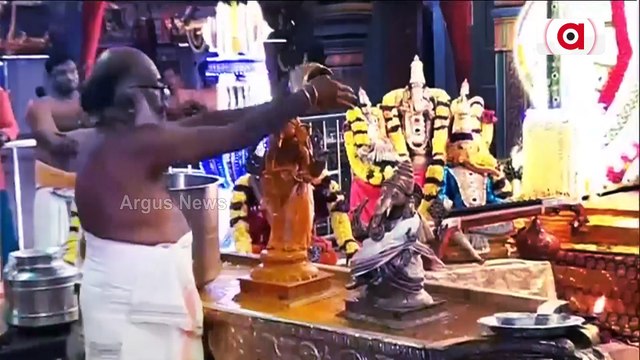 Elephant blessing devotees at Puducherry temple on the occasion of Ganesh Chaturthi