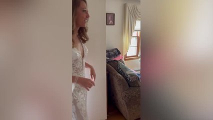 Bride Surprises Grandma In Wedding Dress When She Can't Make Wedding | Happily TV