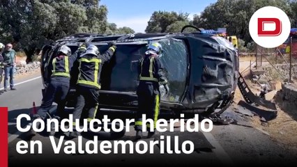 Herido un conductor al salirse de la M-600, en Valdemorillo