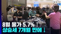 8월 물가 5.7%↑...상승세는 꺾였지만 여전히 