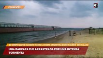 Una barcaza fue arrastrada por una intensa tormenta