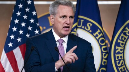 Rep. Kevin McCarthy reacts to President Biden's speech