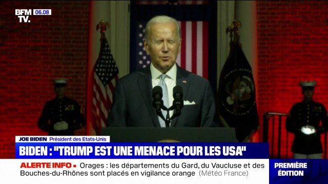 Joe Biden estime que Donald Trump et le parti républicain constituent une menace pour les États-Unis