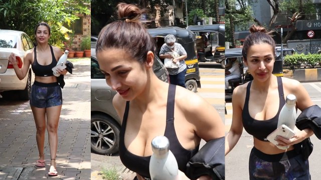 Malaika Arora बेहद Bold look में पहुंची Gym, 45 साल की उम्र में Abs किया Flaunt! FilmiBeat
