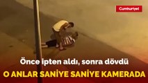 Önce ipten aldı, sonra dövdü