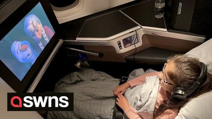 Hilarious moment little girl belts out Frozen's 'Let it go' in flight's quiet business class