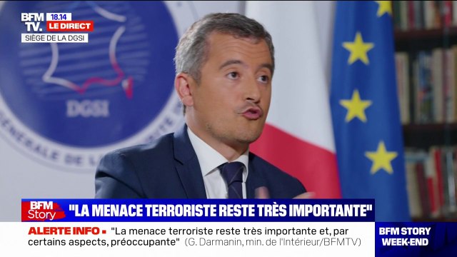 Menace terroriste: Aujourd'hui, il y a 22.000 personnes que nous suivons et nous avons expulsé environ 780 étrangers depuis 4 ans , affirme Gérald Darmanin