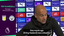 'A month ago Haaland was a disaster' - Pep mocks journalists