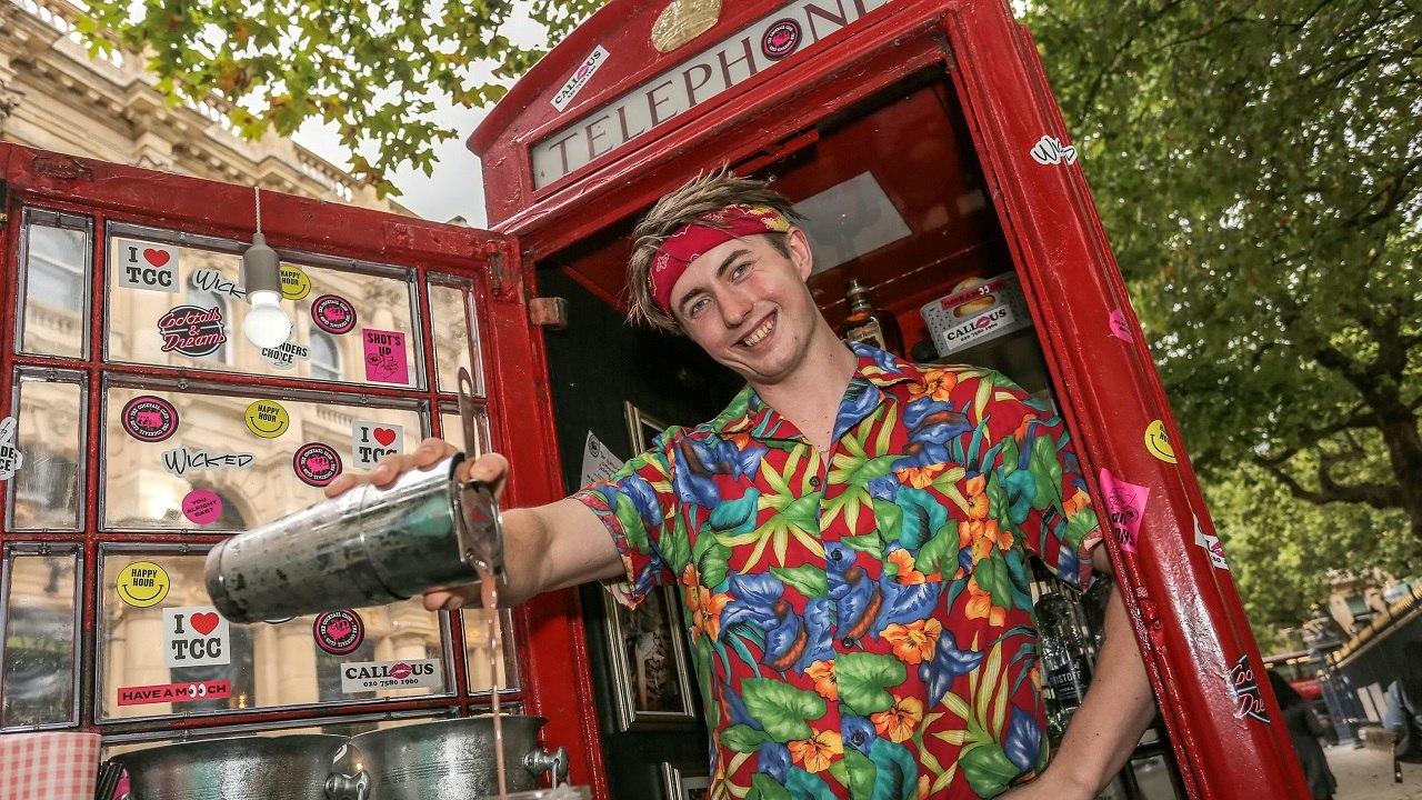 World's smallest cocktail bar has opened its doors inside a UK PHONE BOX
