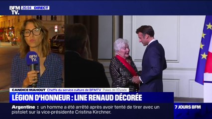 Line Renaud élevée à la dignité de Grand-croix de la Légion d'honneur par Emmanuel Macron