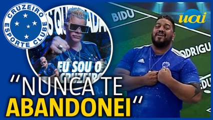 Hugão escala Cruzeiro e canta música do acesso ao vivo