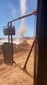 Dust Tornado Twists by a Quarry