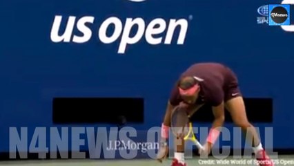 Watch Rafa Nadal Whack His Own Face with Tennis Racket and Leave Himself Bloodied,  Dazed on Ground