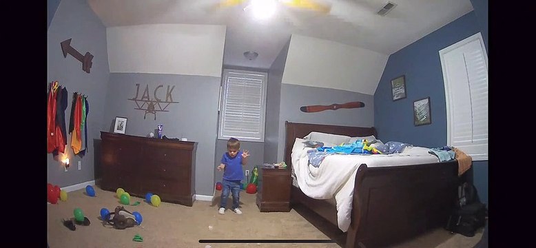 3-Year-Old Hits Balloon into Fan Light Shattering Glass