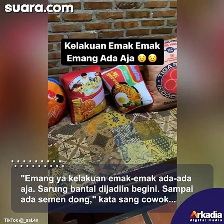 Cowok Geleng Kepala Lihat Kelakuan Emak, Sarung Bantal Serumah Dibuat 'Menggoda'