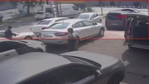 Sancaktepe'de iki kamyonun çarpıştığı kaza kamerada