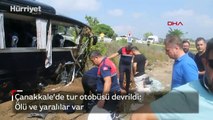 Çanakkale’de tur otobüsü devrildi! Ölü ve yaralılar var