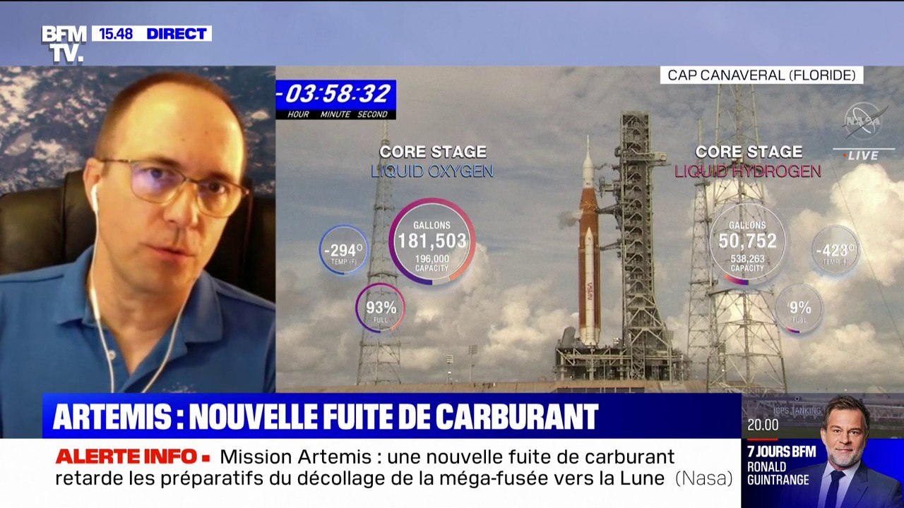 Fuite de carburant sur la fusée de la mission Artémis: "Avec une fenêtre de 2 heures, on est assez large pour trouver une solution", rassure Olivier Sanguy
