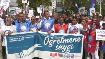 Eğitim-İş'in "Öğretmene Saygı" Eylemi İstanbul'da. Kadem Özbay: "Diploması Olmayanlar Bize Ahkâm Kesemez"