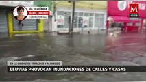 Lluvias provocan inundaciones en calles y casa en Veracruz