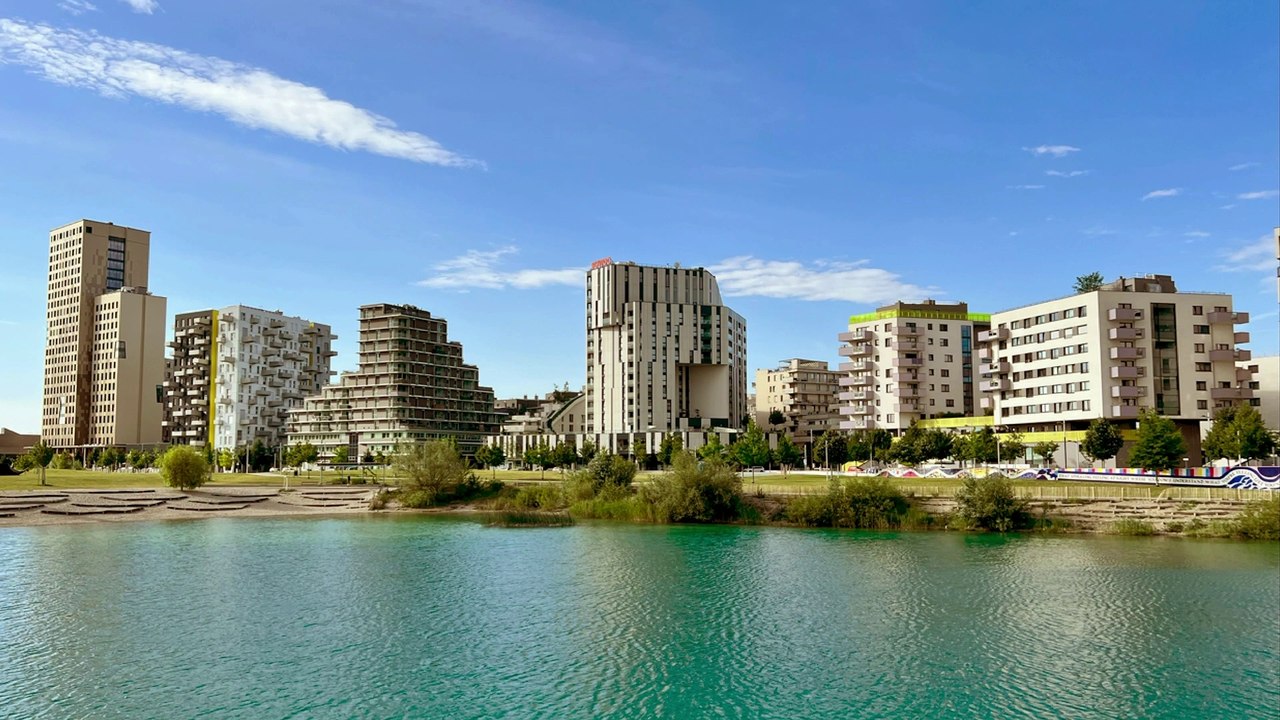 Wien am Rad: Asperner See (Seestadt) frühmorgens