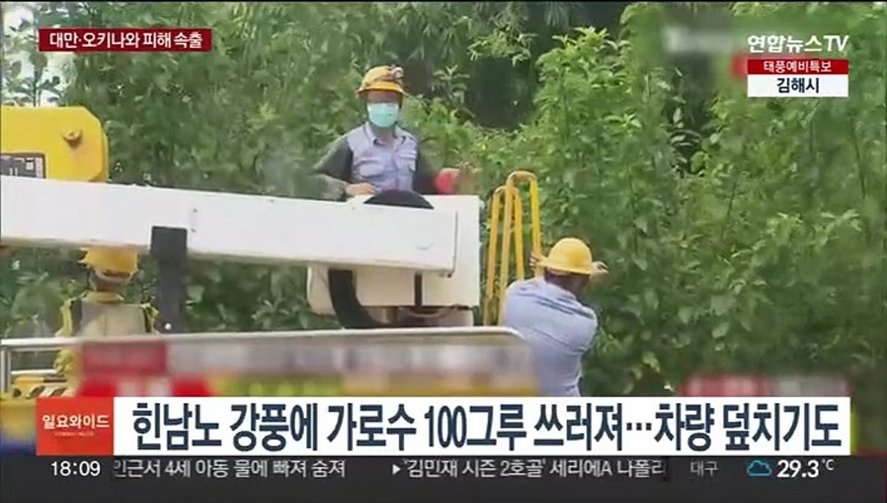 힌남노에 대만 주민 600명 대피…오키나와 대규모 정전
