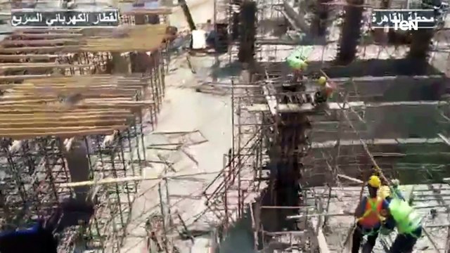 أحدث تصوير جوي لأعمال تنفيذ محطة القاهرة للقطار السريع