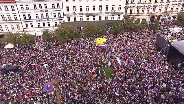 Антиправительственная акция протеста в Праге
