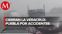 Niebla y lluvias provocas accidente en Veracruz