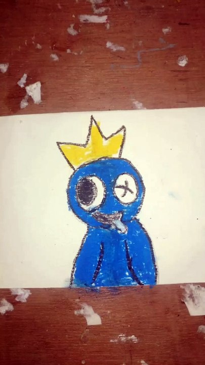 How to DRAW BLUE with PLAYER from RAINBOW FRIENDS - ROBLOX DRAWING 