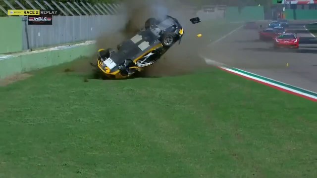 Italian Gt 2022 Imola Race 2 Alessandri Massive Crash Flip