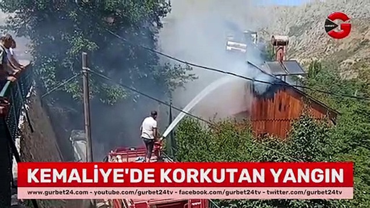 Kemaliye'de korkutan yangın