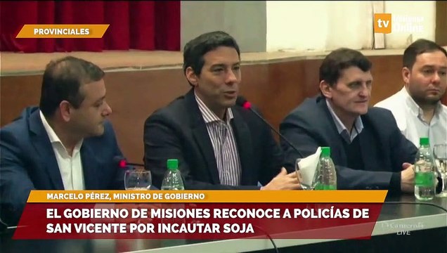 El Gobierno de Misiones reconoce a policías de San Vicente por incautar soja