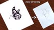 How to draw a beautiful butterfly step by step very easy, butterfly drawing