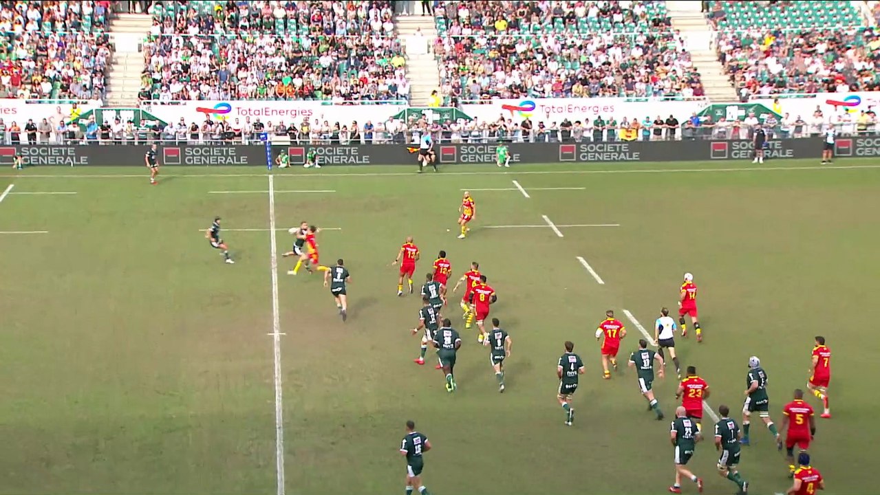 TOP 14 - Essai de Tristan TEDDER (USAP) - Section Paloise - USA Perpignan - Saison 2022/2023