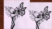 How to draw a beautiful flower and butterfly step by step very easy, flower drawing, butterfly drawing