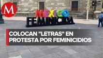 ‘México Feminicida’ colocan letreros en Guadalajara y Monterrey