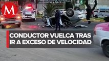 Conductor a exceso de velocidad provoca accidente vehicular en la México-Texcoco