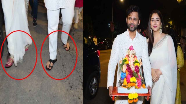 Rahul Vaidya-Disha Parmar TROLLED! चप्पल पहनकर किया Ganpati Visarjan, पड़ी गालियां, देखिए Video