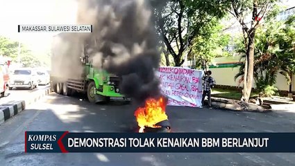 Demonstrasi Tolak Kenaikan Bbm, Mahasiswa Blokade Jalan Sultan Alauddin