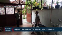 Detik-detik Pencuri Larikan Sepeda Motor dari Garasi