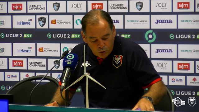 J7 Ligue 2 BKT : la réaction de Stéphane Moulin après Le Havre AC 2-1 SMCaen