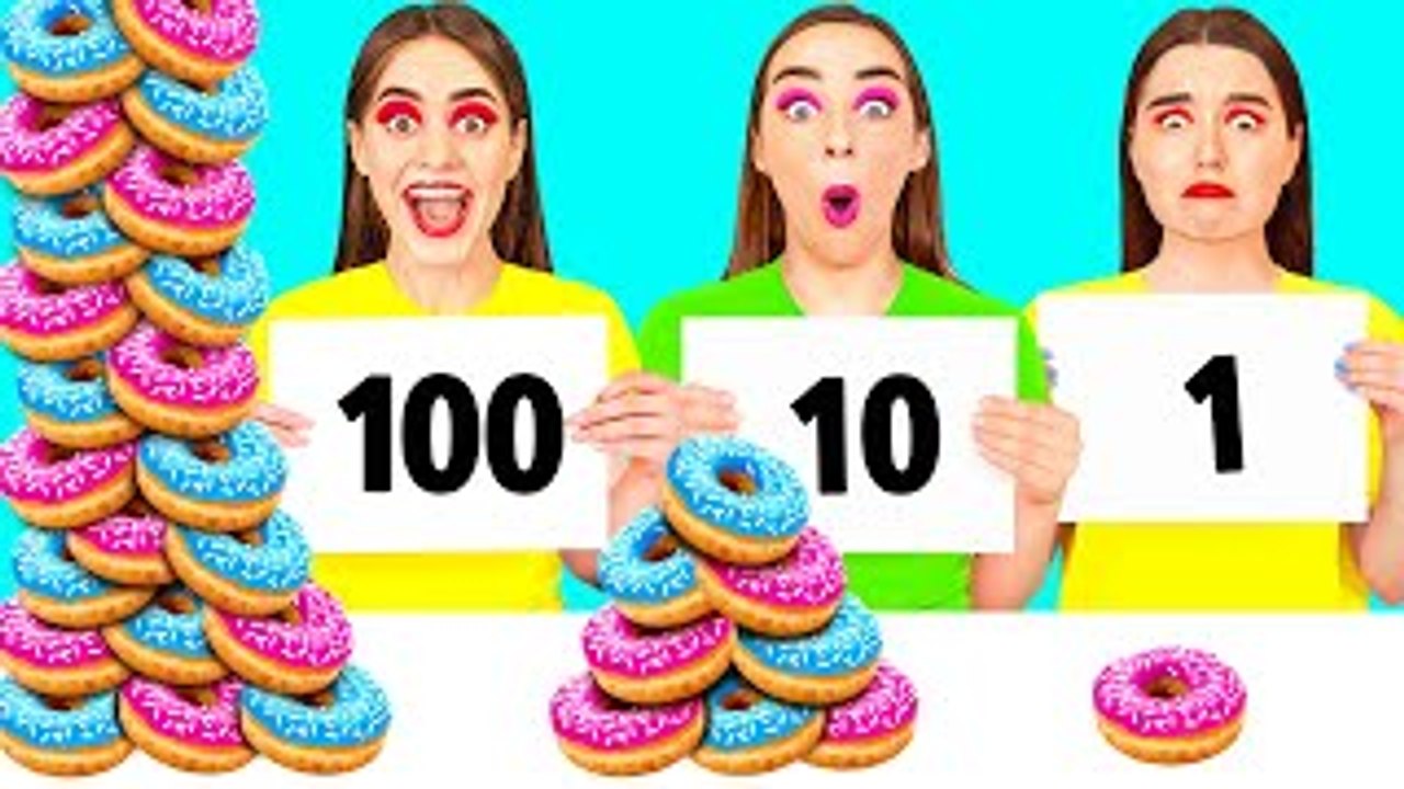 Geometric Shape Food Challenge #6   Eating Only One Shape by DaRaDa Challenge