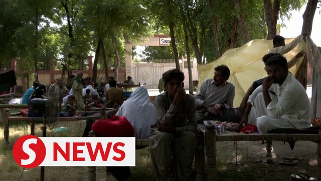Thousands of flood-displaced Pakistanis break into college for shelter